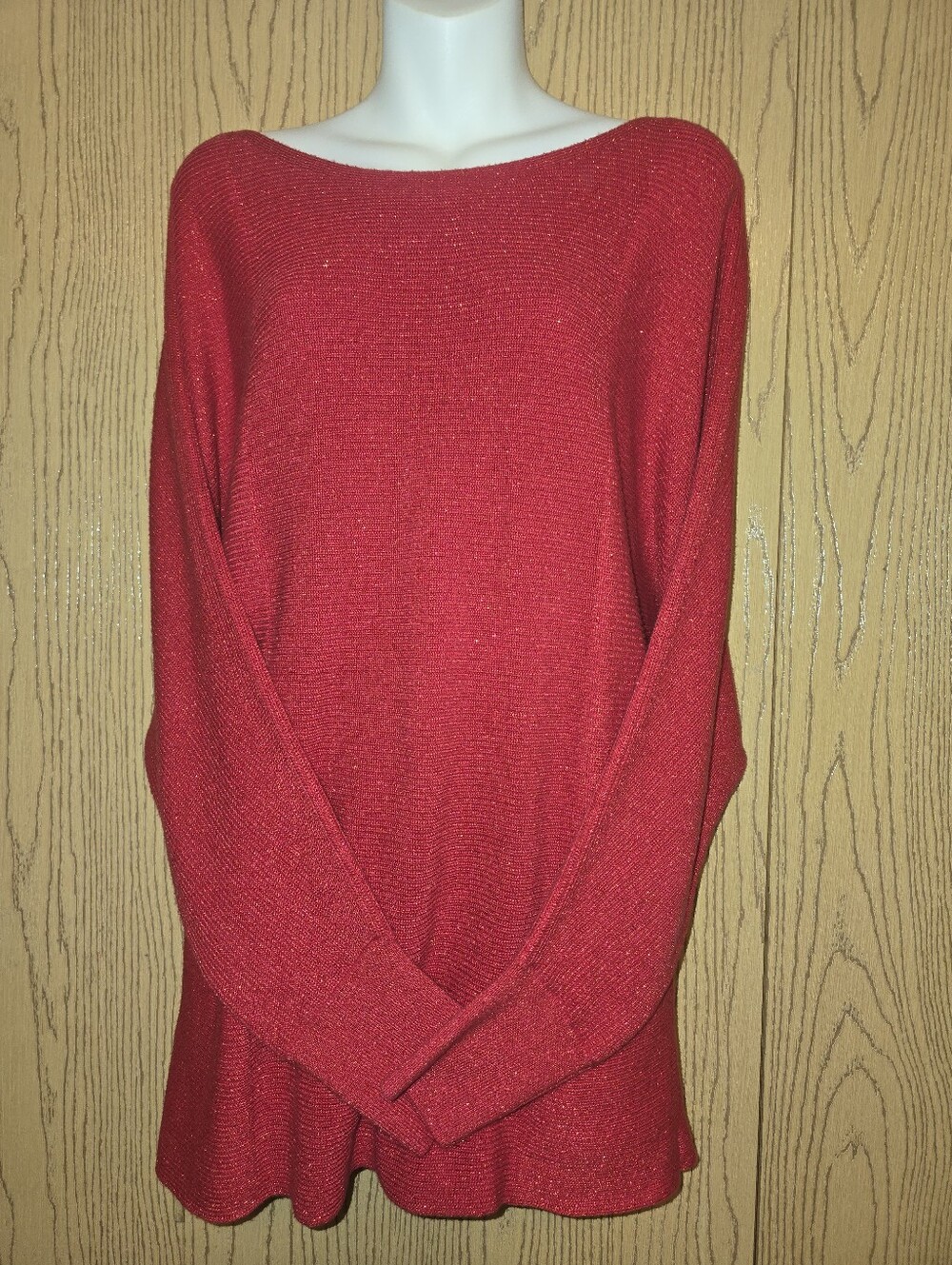 Tommy Bahama Metallic Red Women's   Knit Sweater Size Large Sparkle